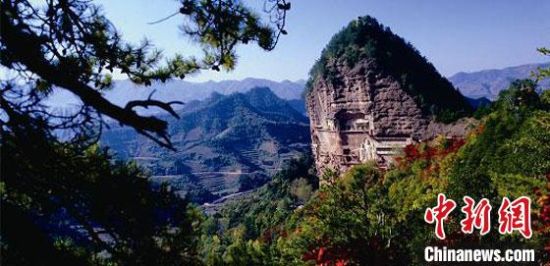 圖為世界文化遺產(chǎn)麥積山石窟。(資料圖)甘肅省文物局供圖