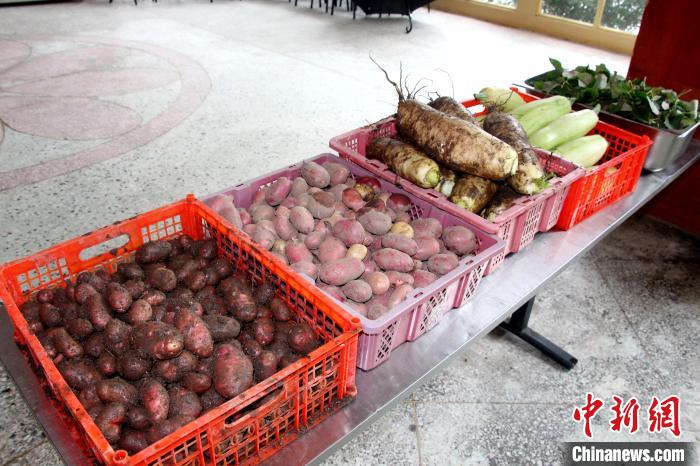 圖為亞東邊檢站“警營菜園”喜獲豐收的蔬菜。　王東東 攝